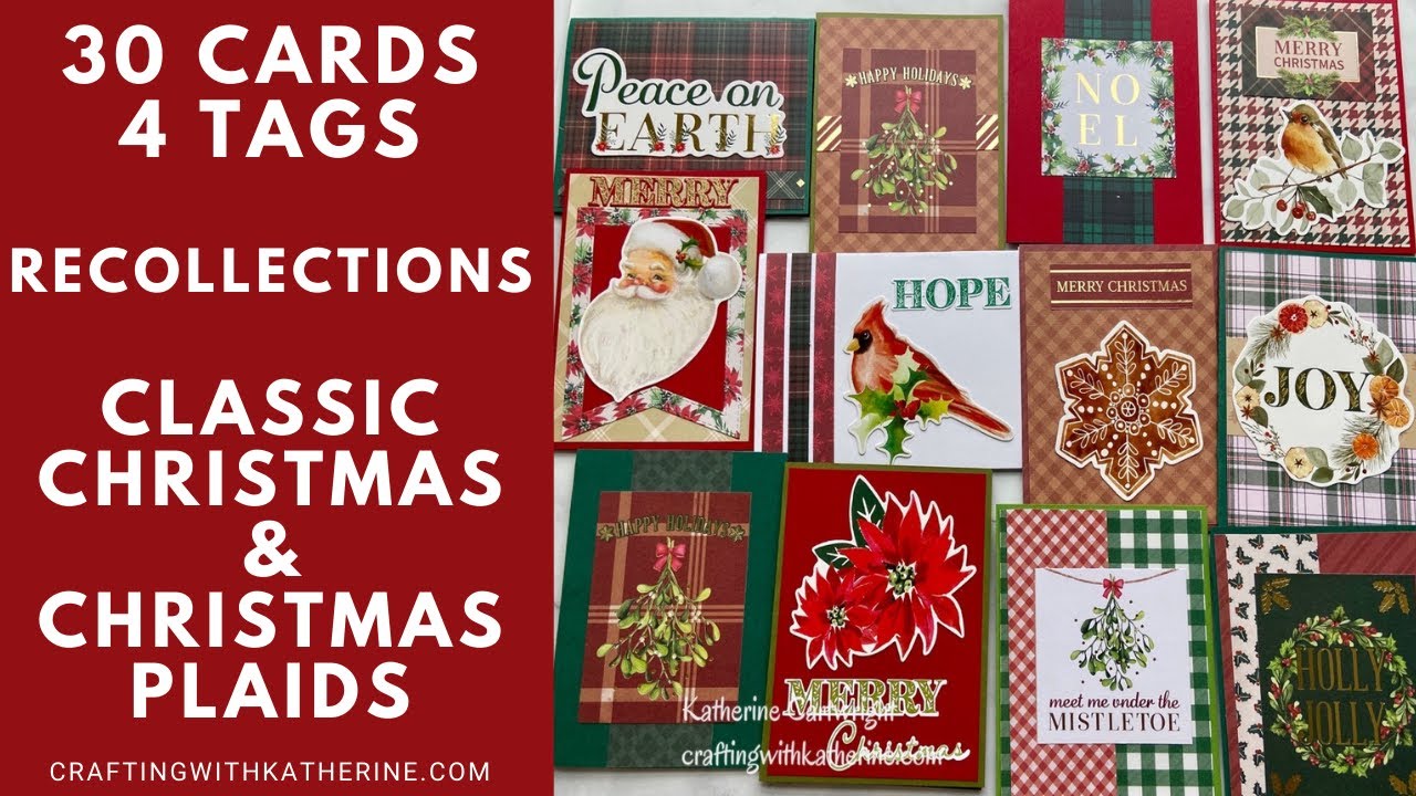 30 Cards | 4 Gift Tags Recollections Classic Christmas & Christmas Plaids paper & Ephemera