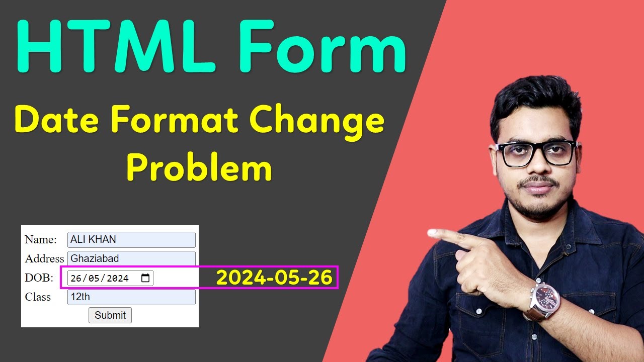 How to reverse date format in HTML forms | Date formate change problem in html form | Javascript
