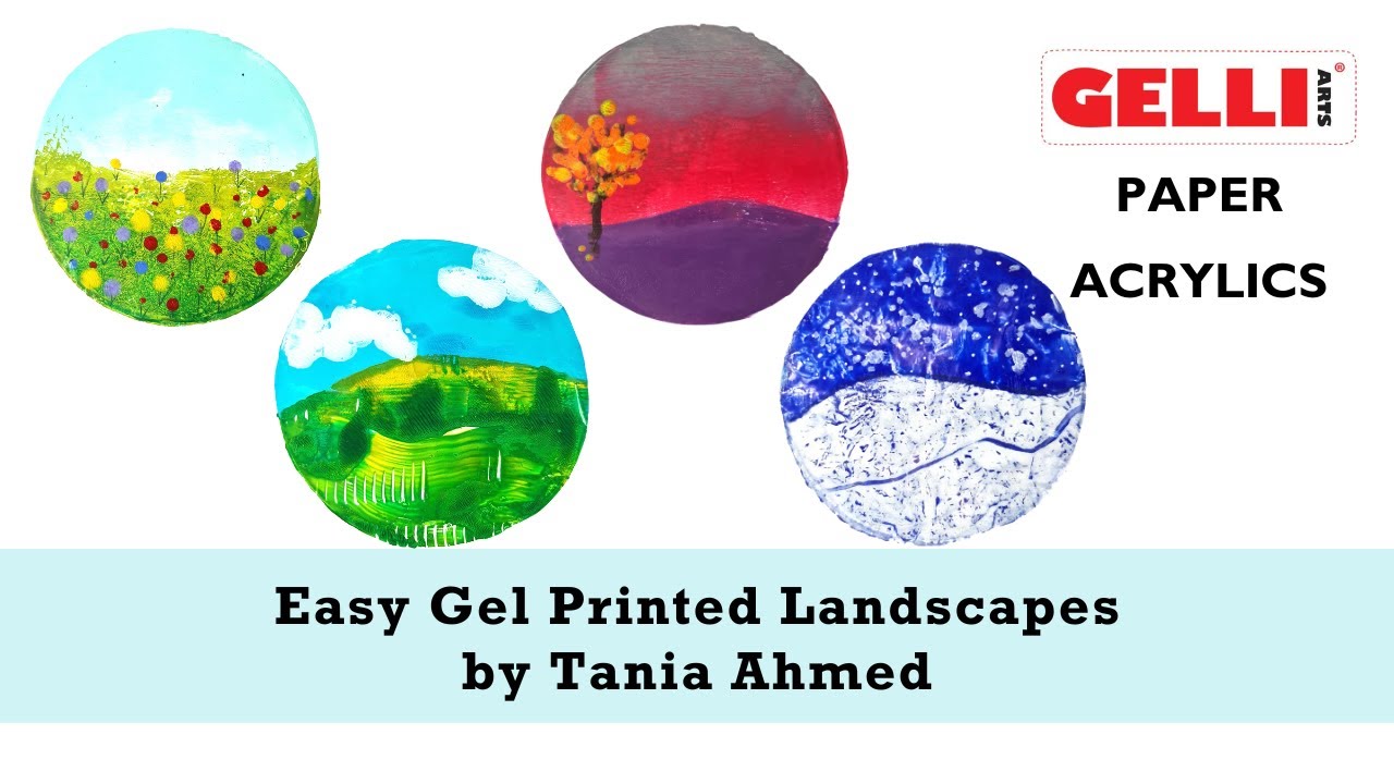 EASY Beginner Friendly Gelli Arts® Gel Printed Landscapes by Tania Ahmed
