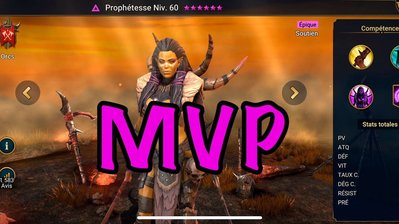 PROPHÉTESSE : PASSER LES VAGUES DANS LA TOUR DE MALHEUR EN DIFFICILE / raid shadow legends fr