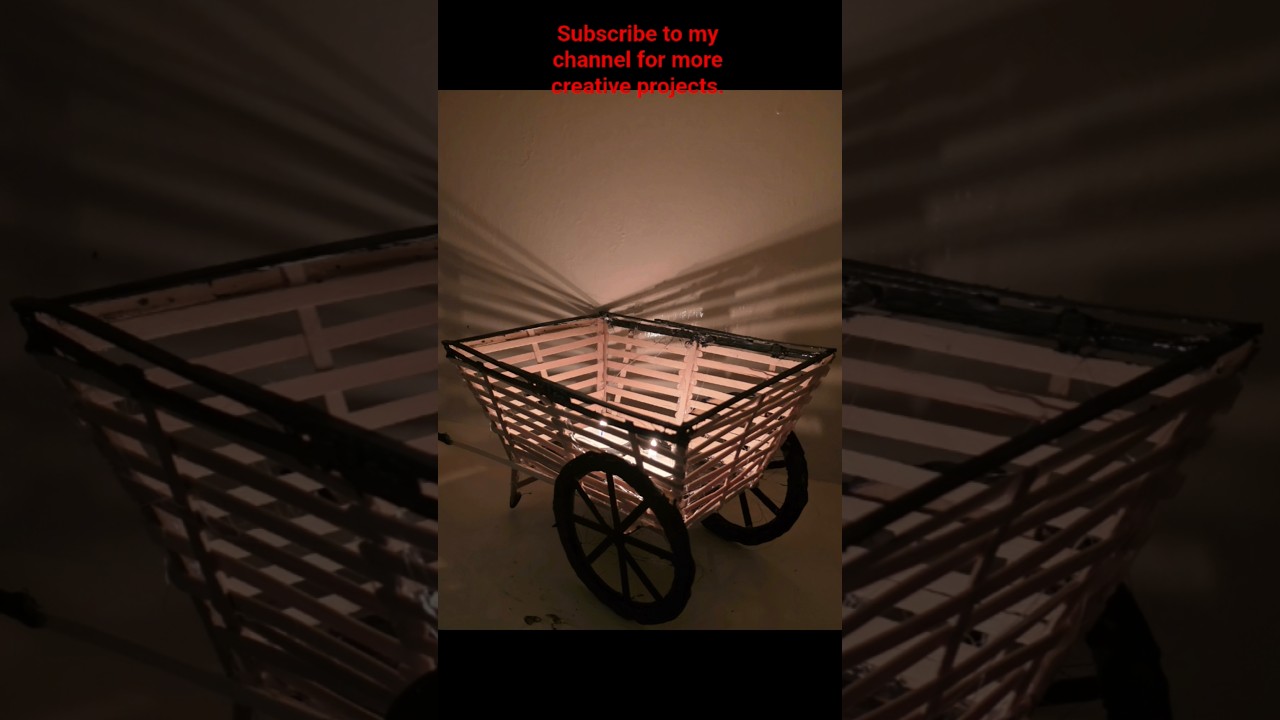 How to Make a Wooden Cart Using Wooden Sticks #handdecoration #woodcrafts #homecraft