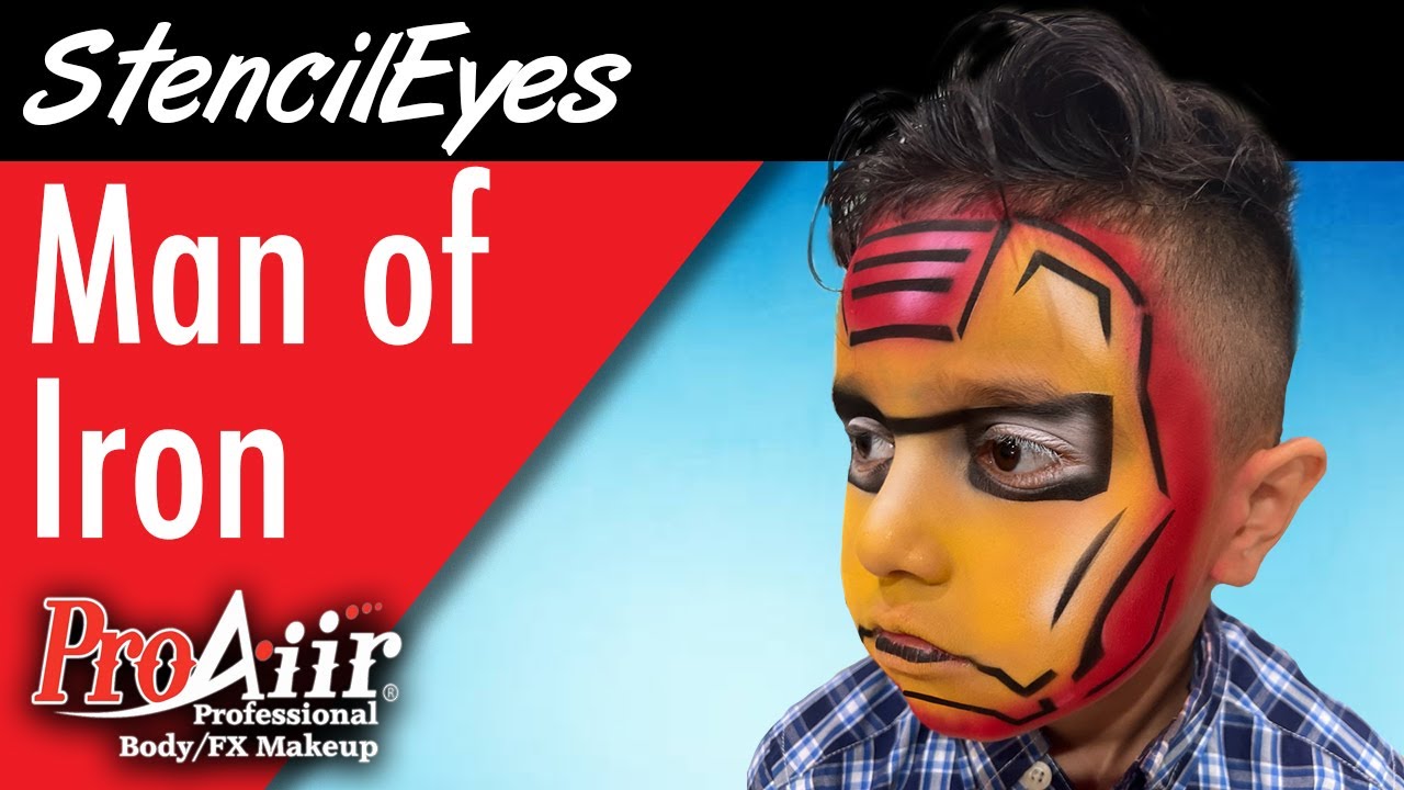 Airbrush Face Painting - Man of Iron StencilEyes