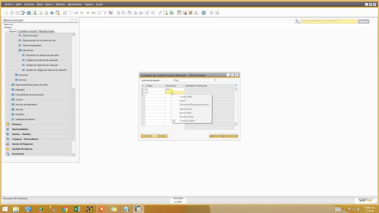Gestión de Ubicación Sap Business one Parte 1