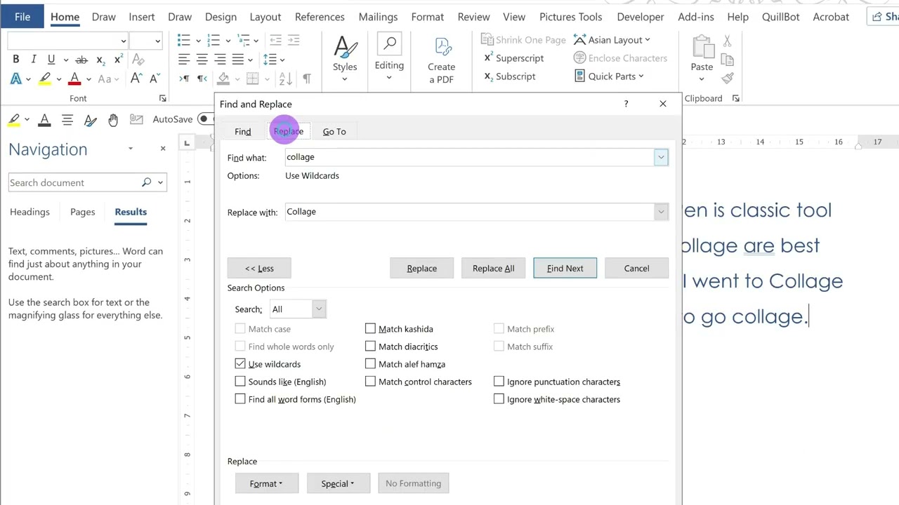 Как заменить все одинаковые слова в MS Word