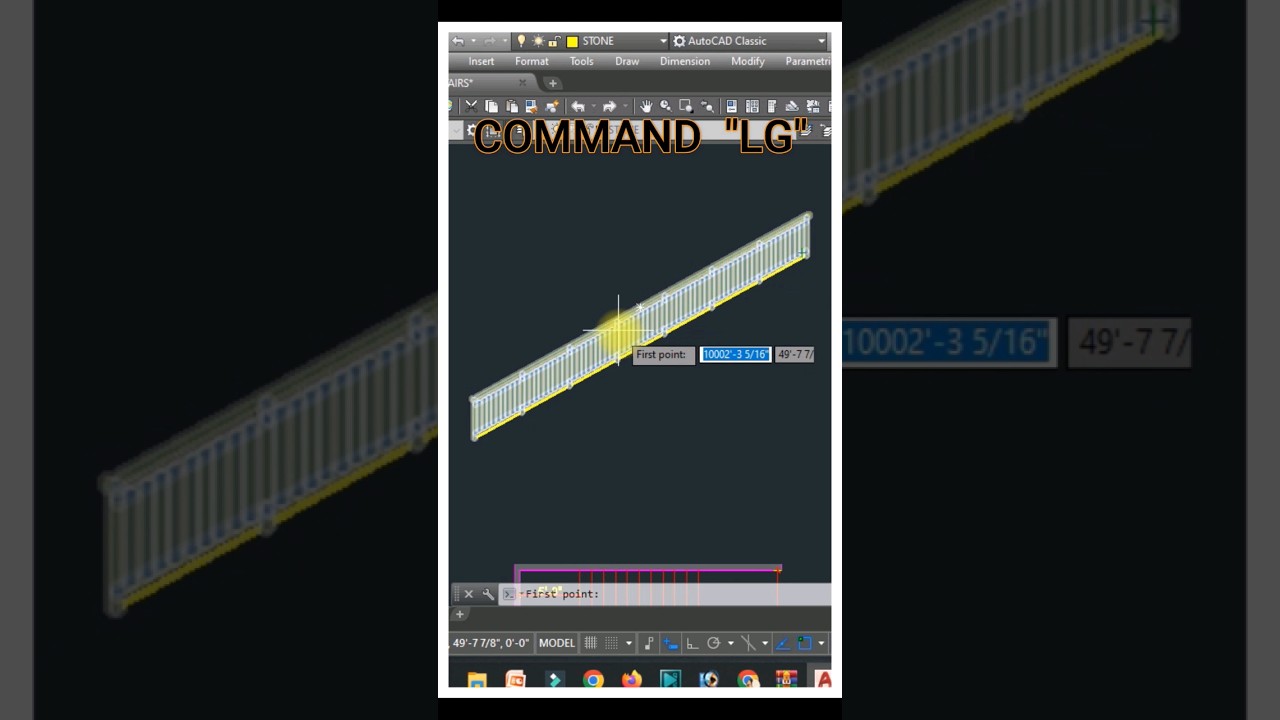 Railing In Autocad #autocad #yqarchplugin #autocadtips
