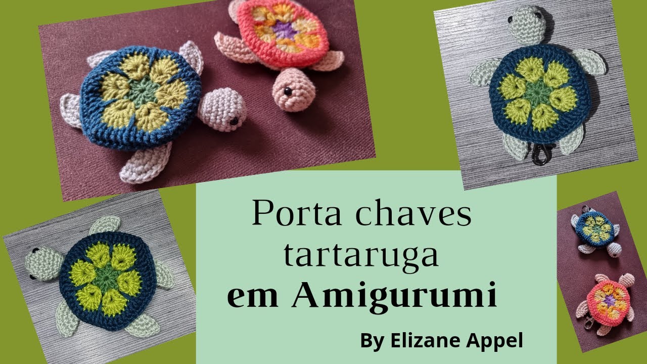 Vamos fazer um lindo porta chaves tartaruga 🐢  | Ateliê Elizane Appel - Crochê