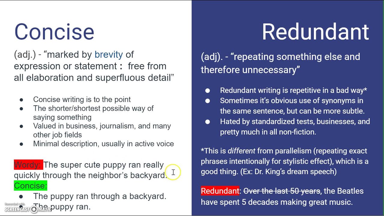 Redundancy in Writing