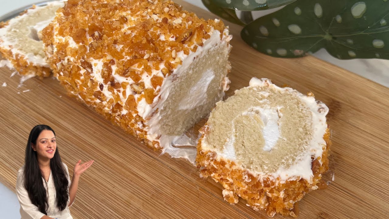 Bakery से आया बहुत बड़ा Cake Order  | No Oven , No Eggs Butterscotch Swiss Cake Roll | Cake Roll