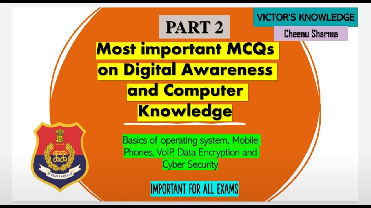 Part2 - Most Important MCQs on Digital Awareness & Computer Knowledge/Punjab Sub Inspector/Constable