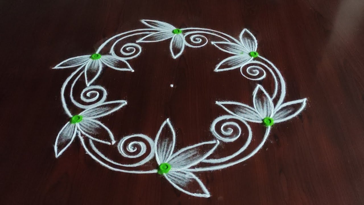 Easy daily rangoli designs only (5*3) dots// Beautiful Daily Kolams //