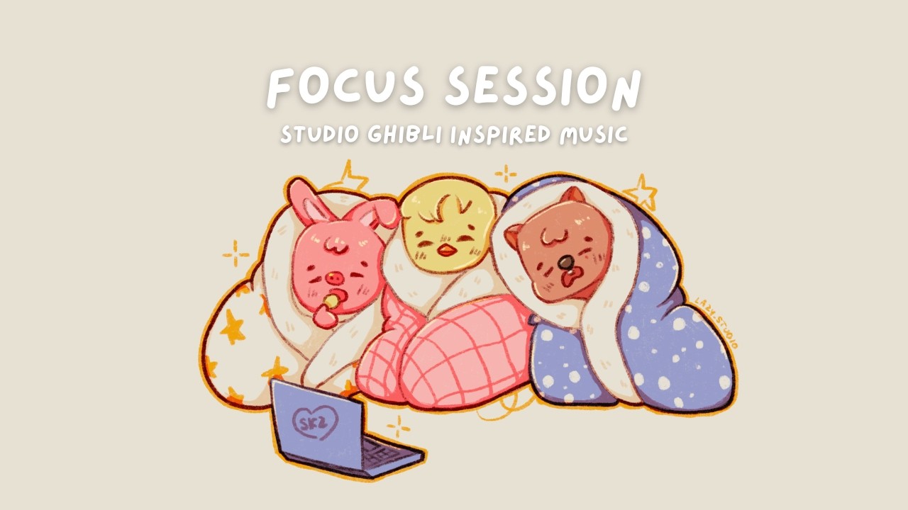 ✨ Stay Focused ✨ 20/5 Pomodoro Timer | Cozy Studio Ghibli Inspired Music | Stray Kids Illustration