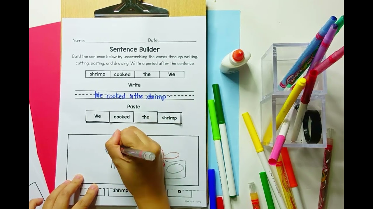 Three Letter Blends Sentence Writing Worksheets for 1st & 2nd Grade Phonics & Literacy Practice