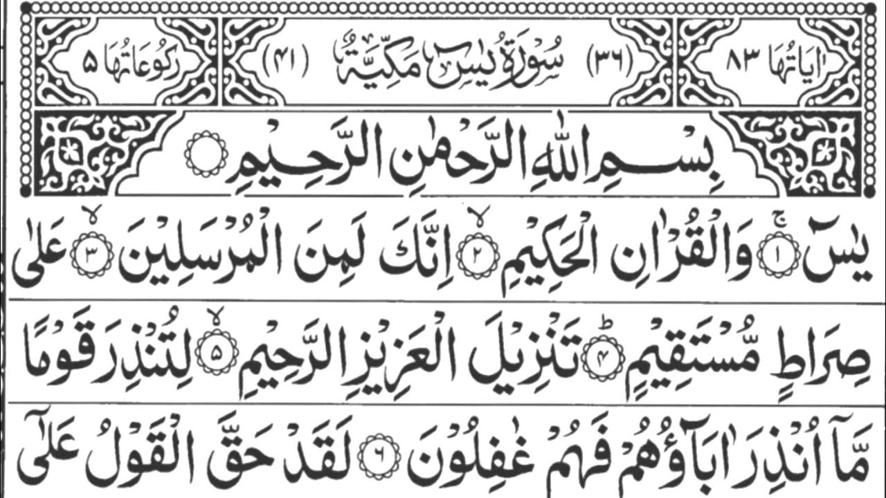 Surah Yasin (Yaseen) Beautiful Quran Recitation | full with Arabic | سورة يس |jvogx