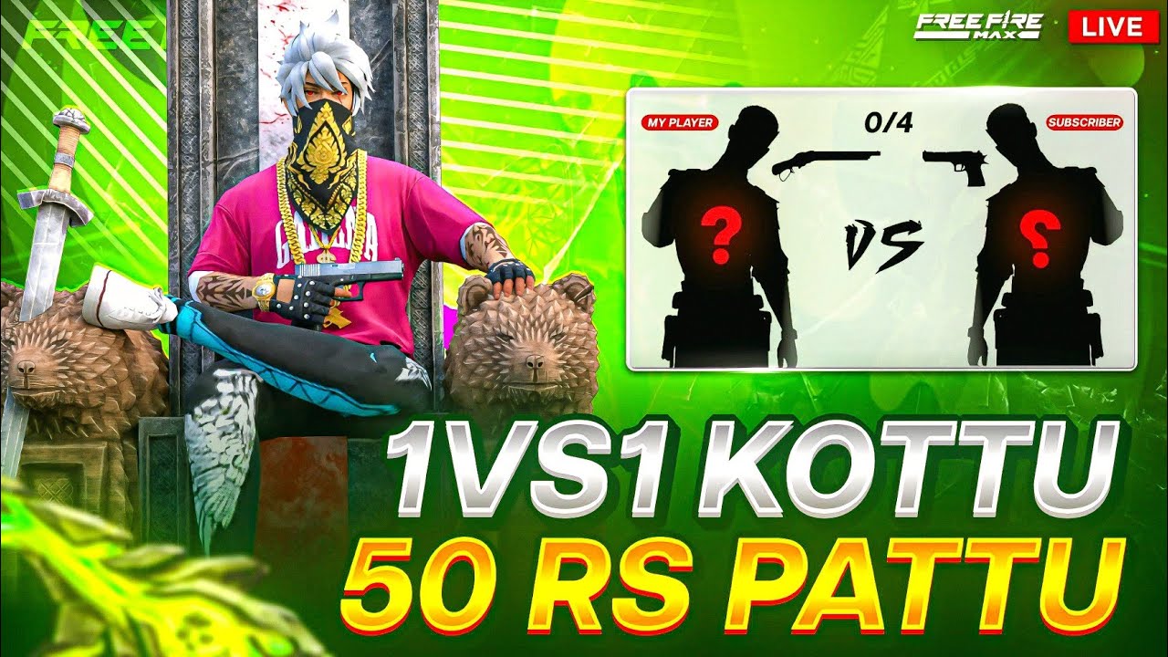 🛑1V2 KOTTU 100 PATTU 🤯|| M1887 CHALLENGE 😮‍💨|| FF LIVE TELUGU||BHANU GAMING IS STREAMING 🔥