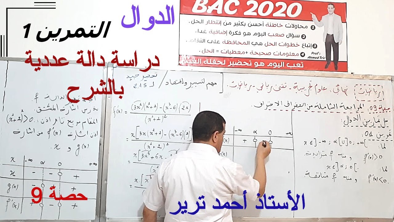 دراسة دالة عددية رائعة - التمرين 1