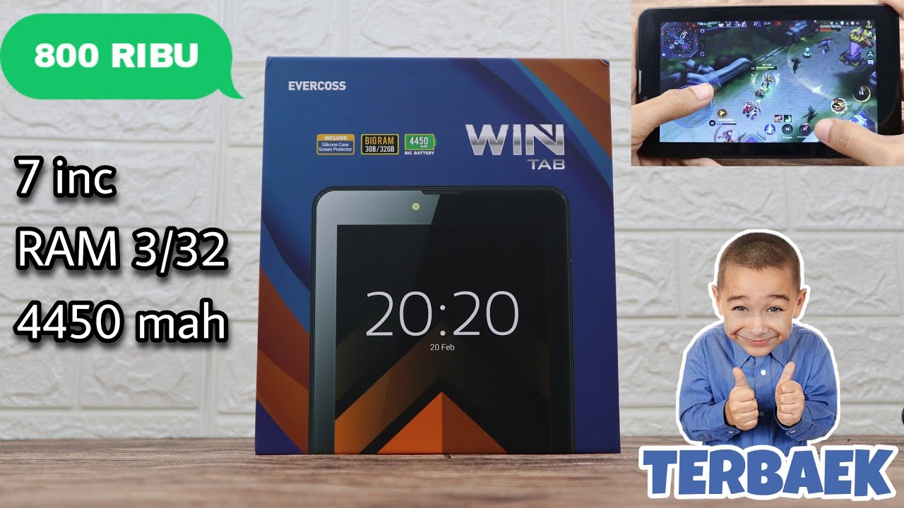 TABLET LOKAL MURAH PALING OK | 800RB BISA GAME - Unboxing & Test gaming ML Evercoss Win Tab U70b