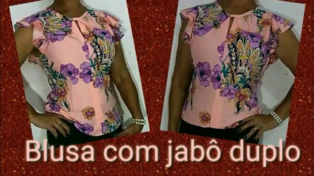 BLUSA JABÔ DUPLO NA CAVA + DECOTE COM PREGAS (Modelagem- Corte- Costura)