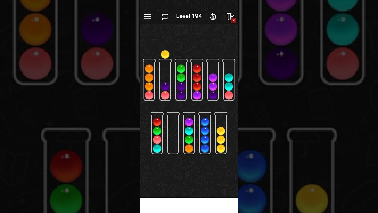 Level 194 of Ball Sort Color water Puzzle