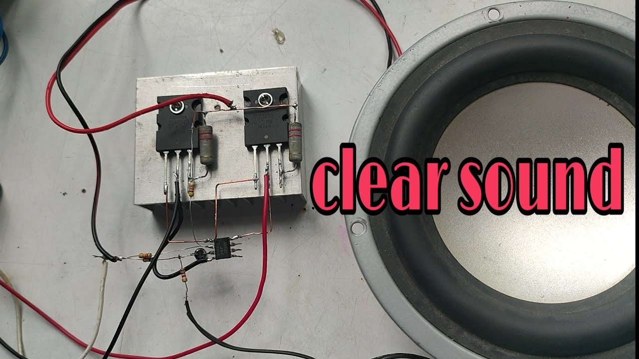 2 transistor with ic 4558 powerfull audio amplifier diy
