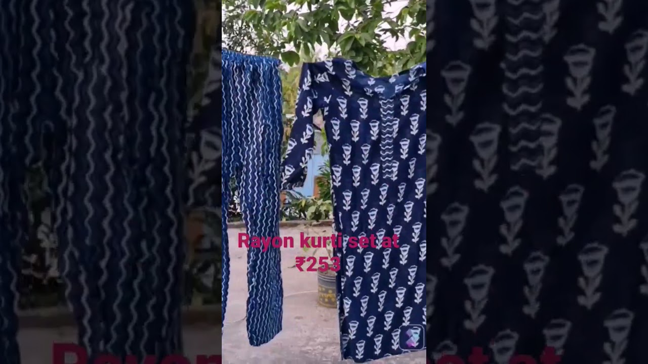 Rayon Kurti Set at ₹253.. genuine review #trendingshorts #review #cheap #viralvideo #rayon #kurtiset