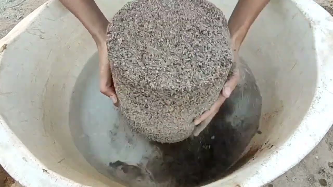 Huge Buckets of Colourful Grainy Texture crumbling in lots of Water asmr