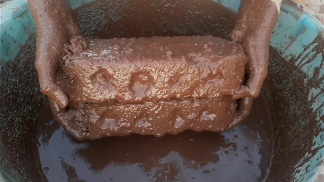 Pure crunchy griity red dirt satisfying big shapes water Crumbling+ dipping & smashing |Mini libi|