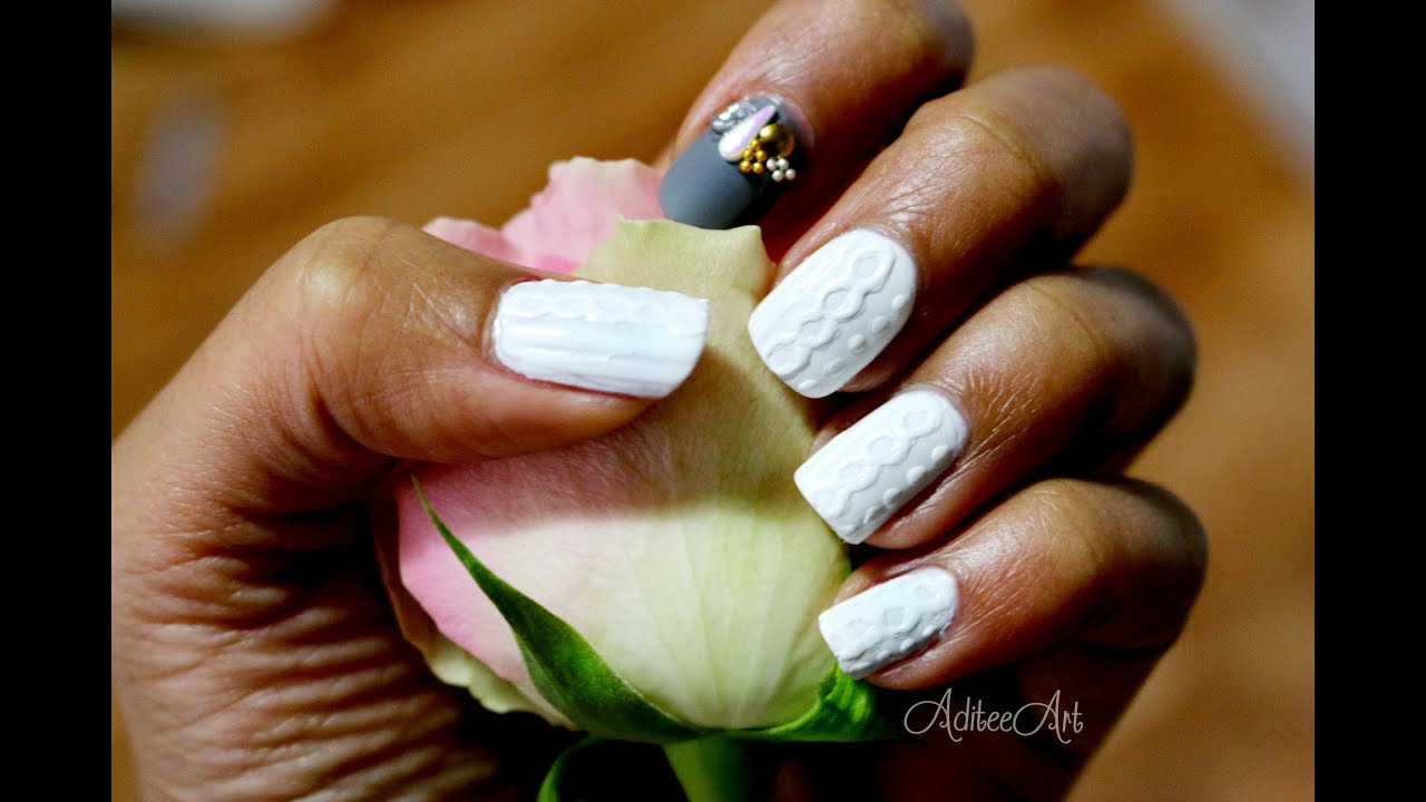 3D Cable Knit Sweater Nails!