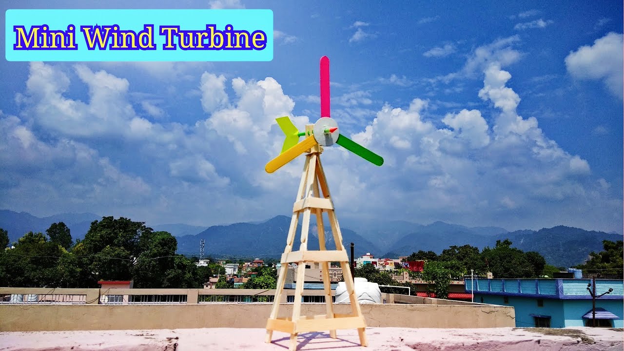Science Fair Project Mini Wind Turbine | Mini Wind Turbine | Popsicle Sticks Craft | School project
