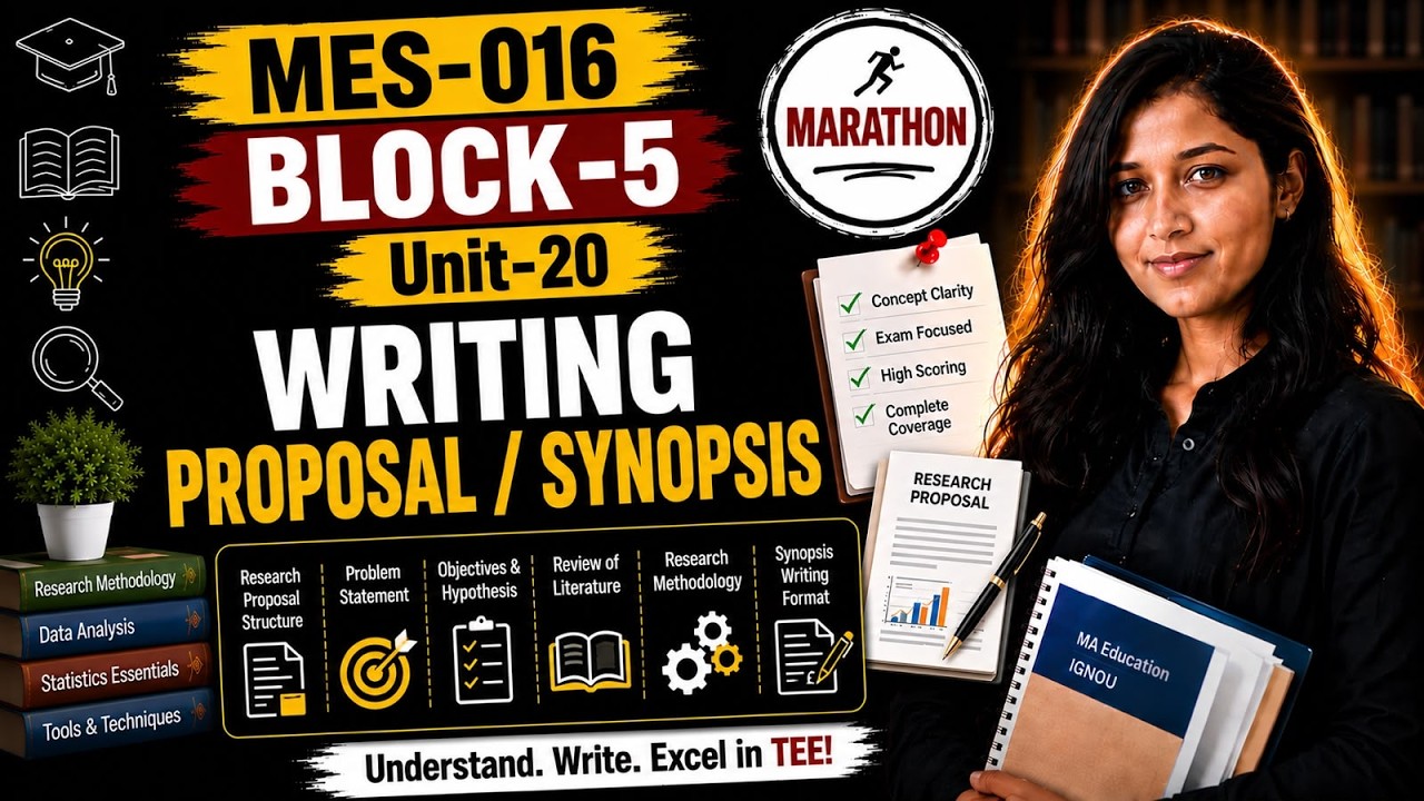 IGNOU MAEDU MES-016 Unit 20 | Writing Research Proposal & Synopsis