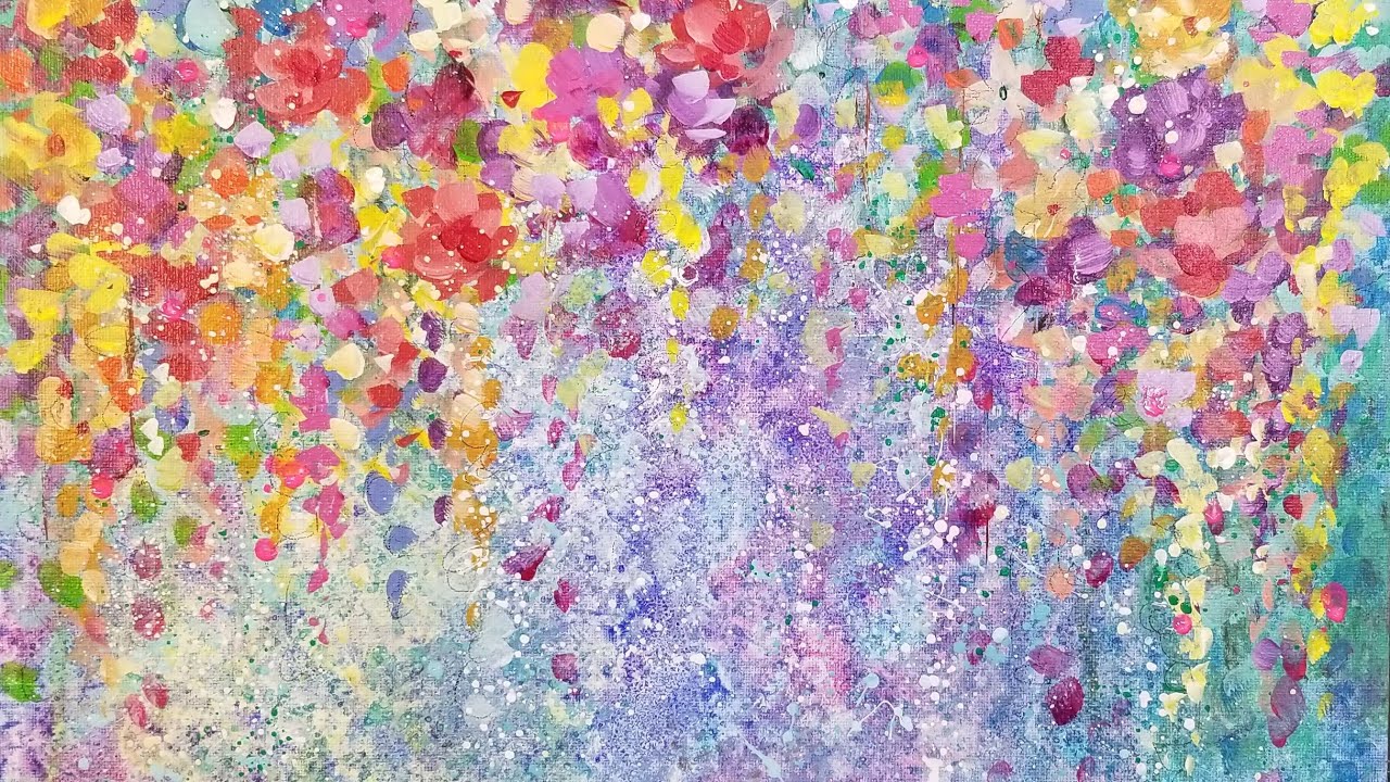 Fun & Easy Hanging Flowers Acrylic Painting LIVE Tutorial