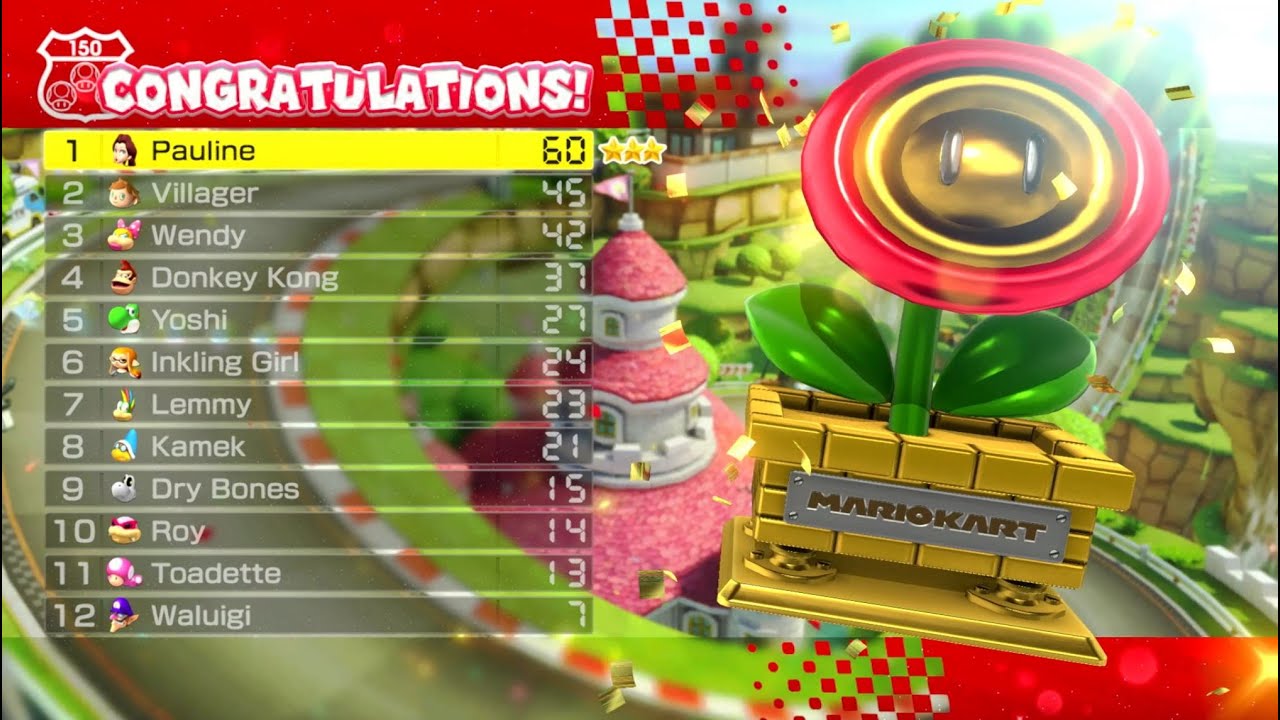 Mario Kart 8 Deluxe - Flower Cup 150cc 3 Star Rank (HIGH UP IN THE SKY!)