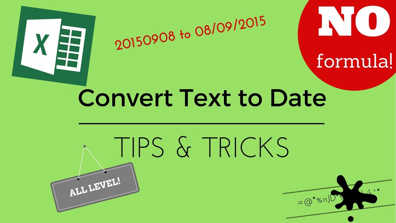 How to easily convert Text to Date. No formula!