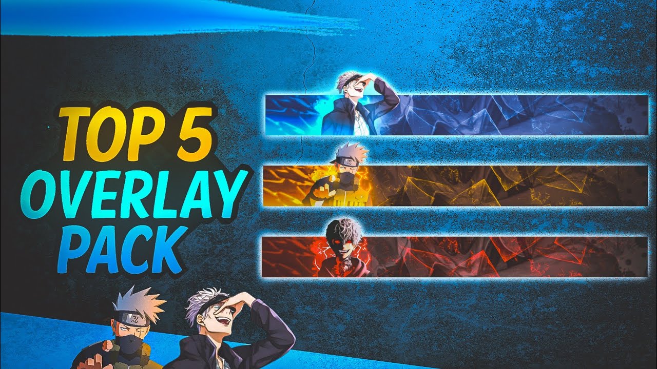 FREE ANIME STREAM OVERLAYS PACK || OVERLAYS