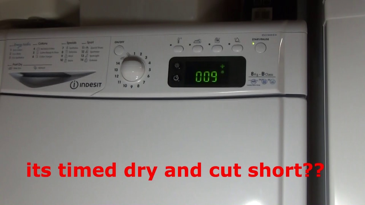 Indesit Advance IDCE8450 BH Dryer : Cotton low heat timed dry 50 minutes, stops early?