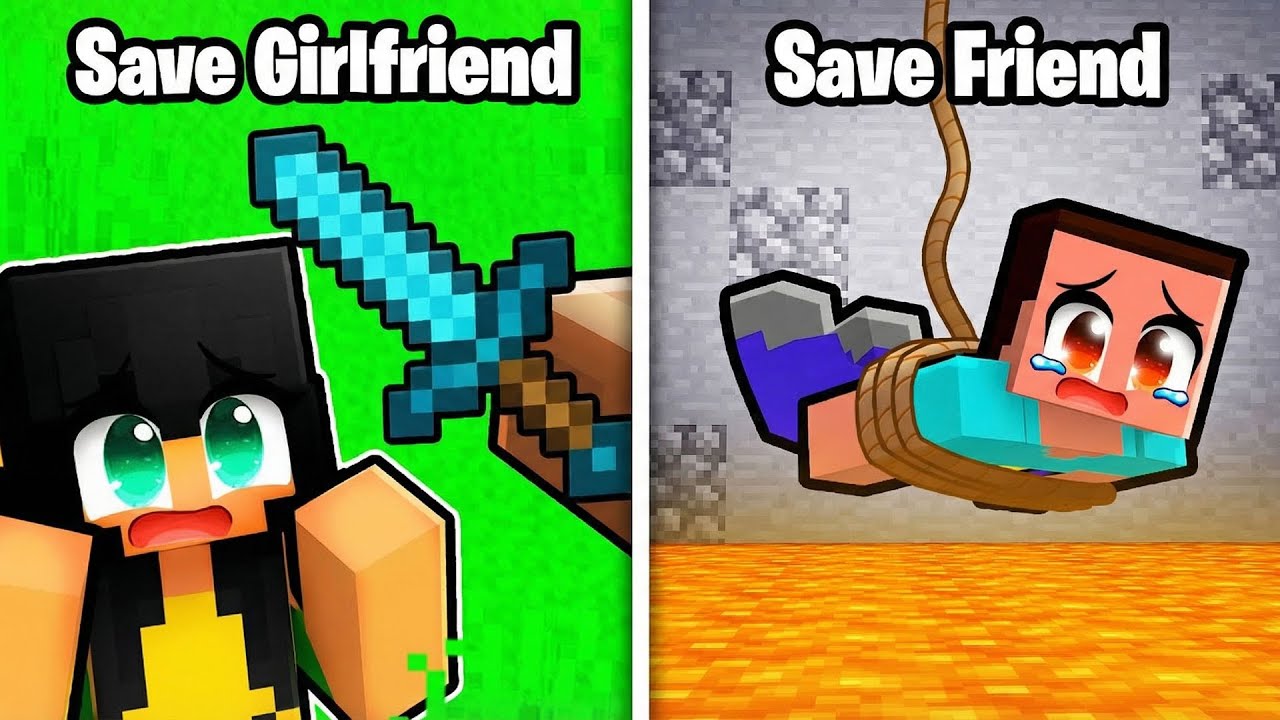 Save my GIRLFRIEND or my BEST FRIEND in Minecraft?!