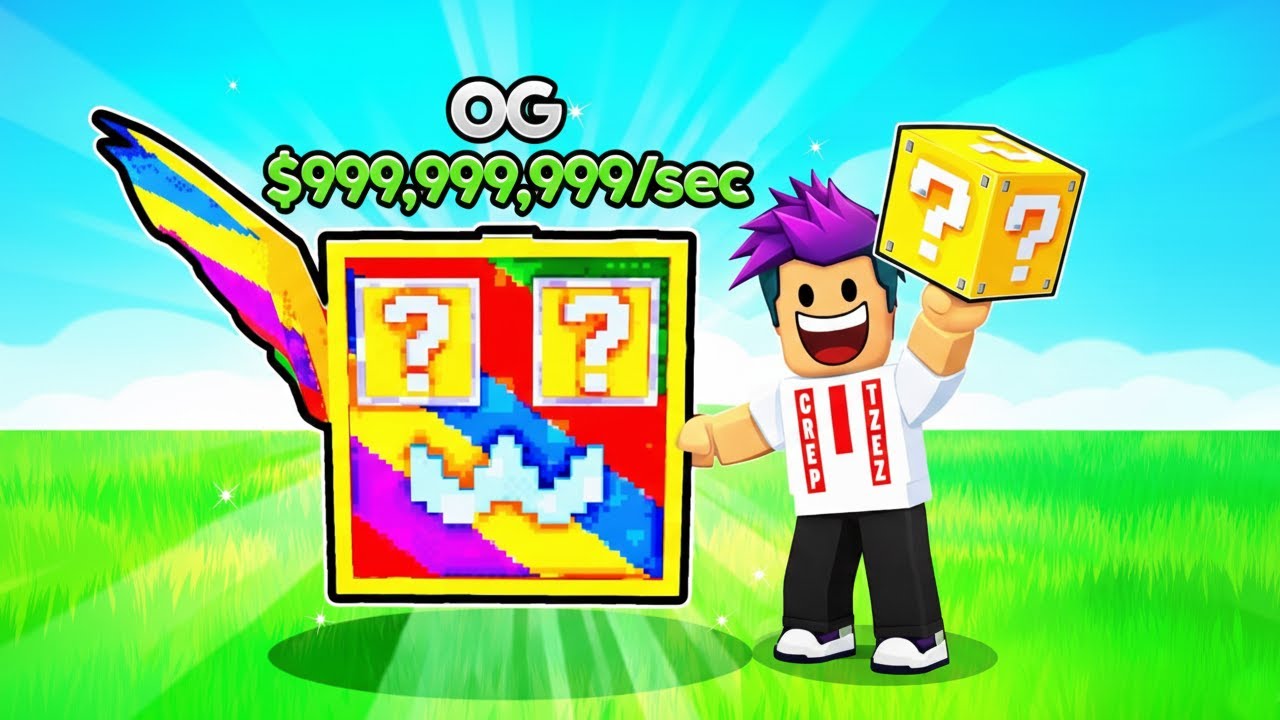 بلوكات الحظ حصلت اكبر بلوكة حظ بالماب 9999999 لعبة roblox !!