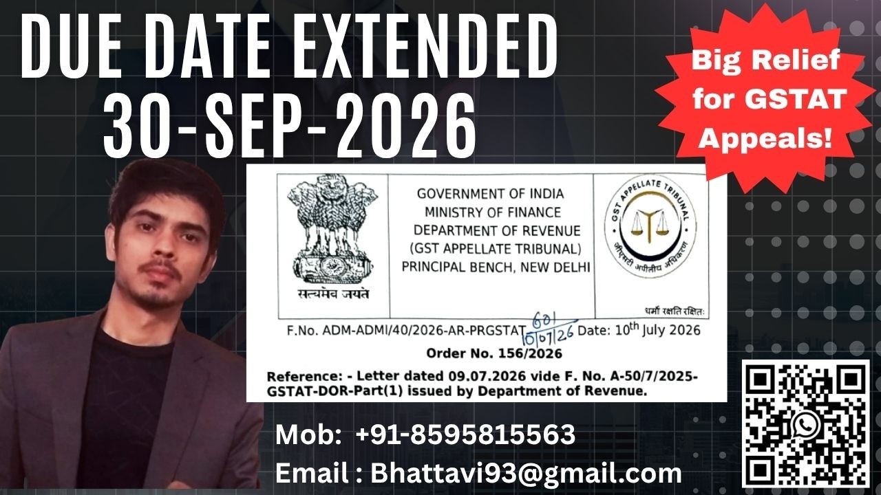 Income Tax ITR / GST Appealate tribunal / ROC Date Extended by the Order of GSTAT President #itr
