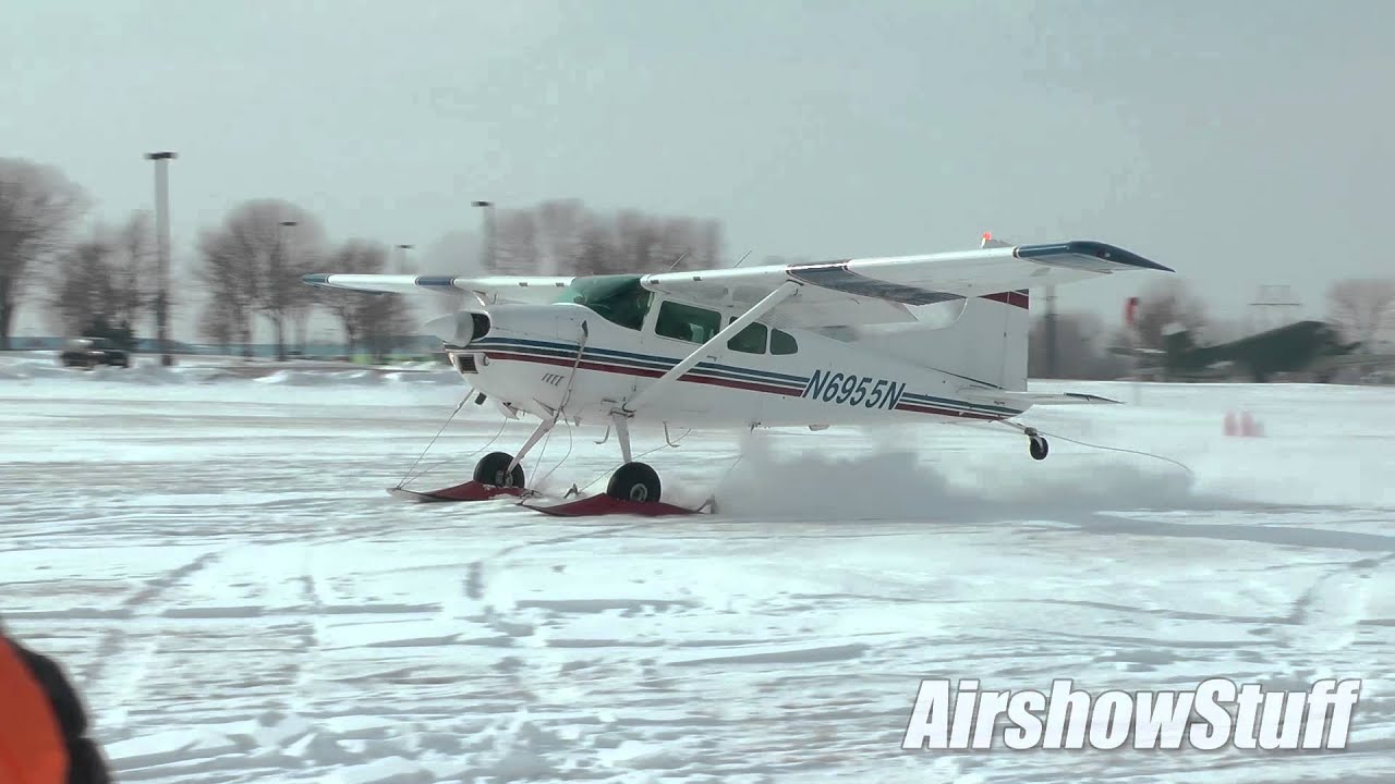 Cessna 185 Skiplane Takeoff