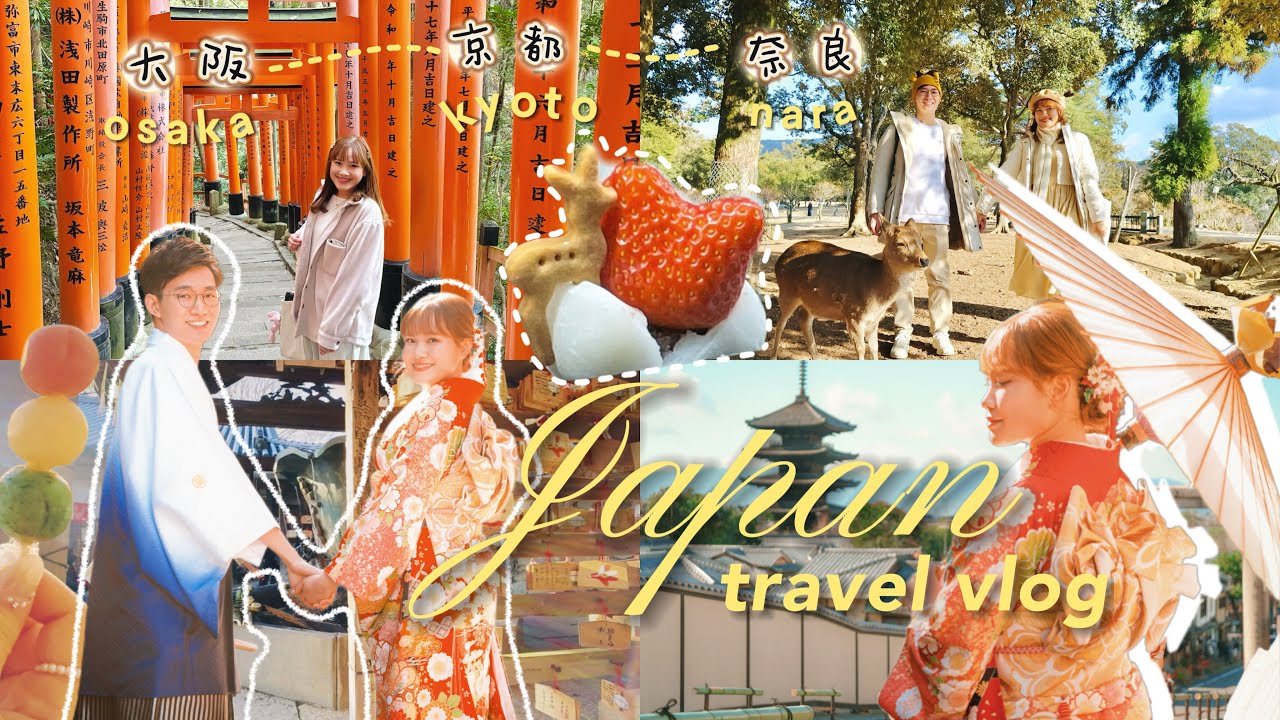 🇯🇵 honeymoon travel vlog japan 🌸 osaka nye countdown, kyoto shrines ⛩️ nara deer park 🦌