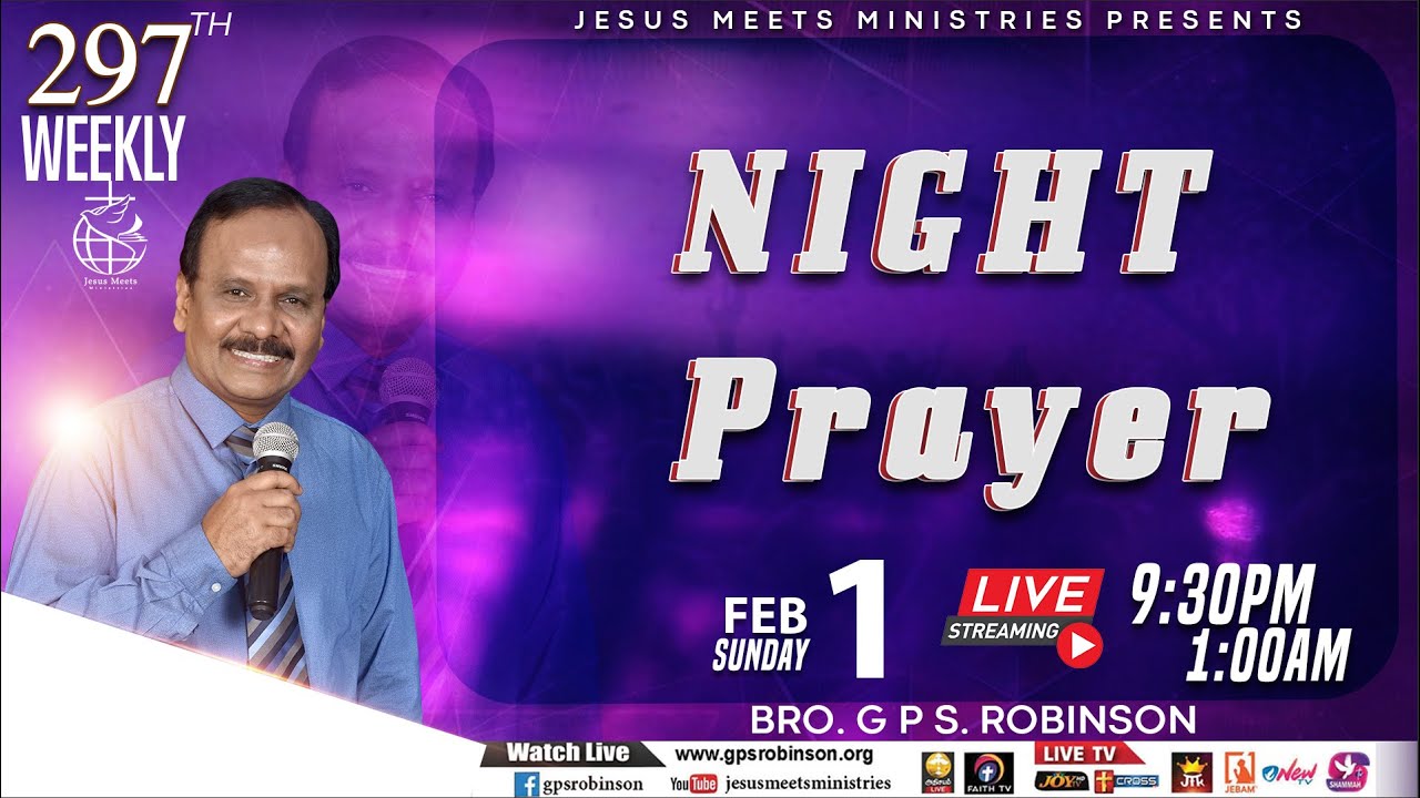 🔴 LIVE 297th Weekly NIGHT PRAYER | Christian ENGLISH Message | Bro.GPS.Robinson
