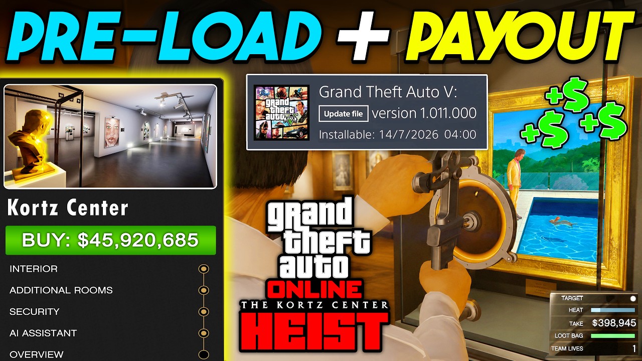 GTA Online NEW Kortz Center DLC Pre-Load! (NEW Update Info + Heist Payouts)