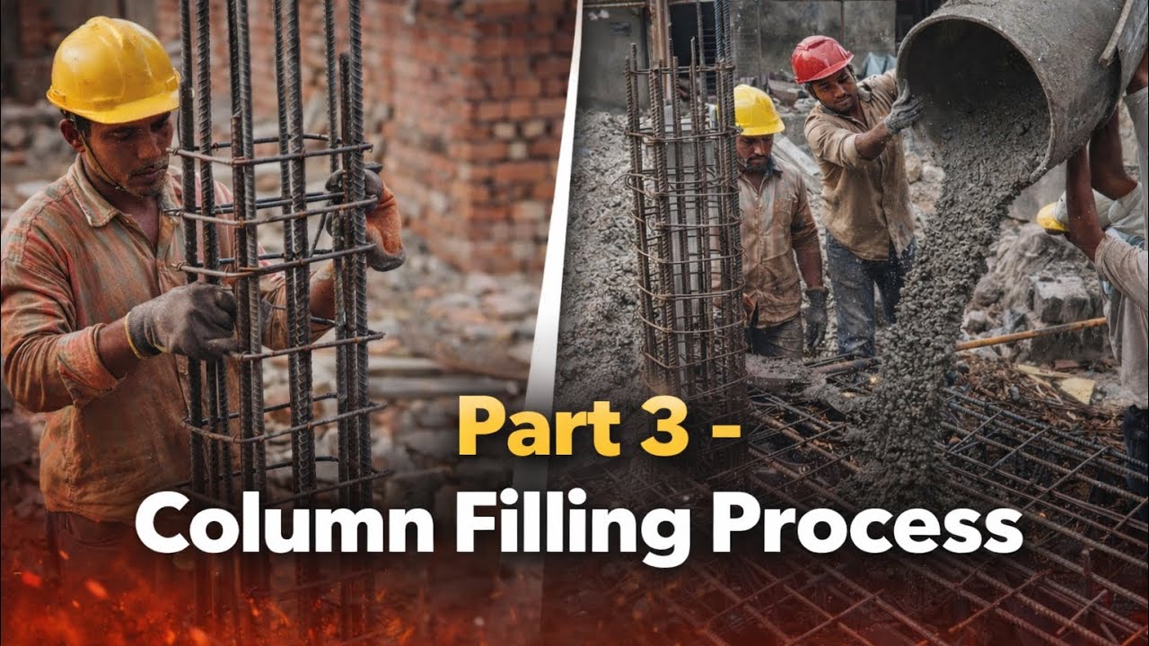 100 Gaz ka Ghar Construction | Column Bharna Shuru | Dekhe Poora Process