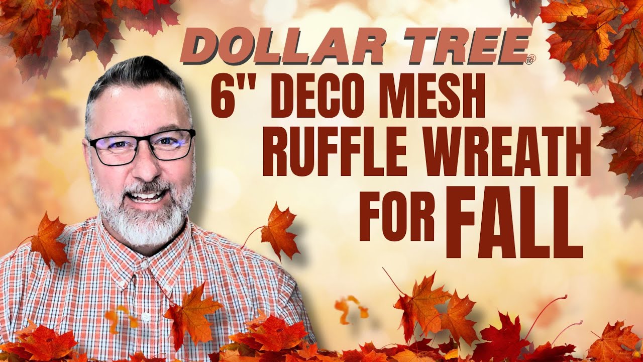 Dollar Tree "Harvest Blessings" Fall Deco Mesh Wreath - 6" Deco Mesh - Ruffle Wreath - 