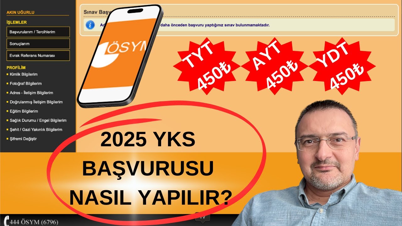 2025 YKS BAŞVURUSU NASIL YAPILIR? ÜNİVERSİTE SINAVI YKS TYT AYT BAŞVURU. #yks2025 ÖSYM
