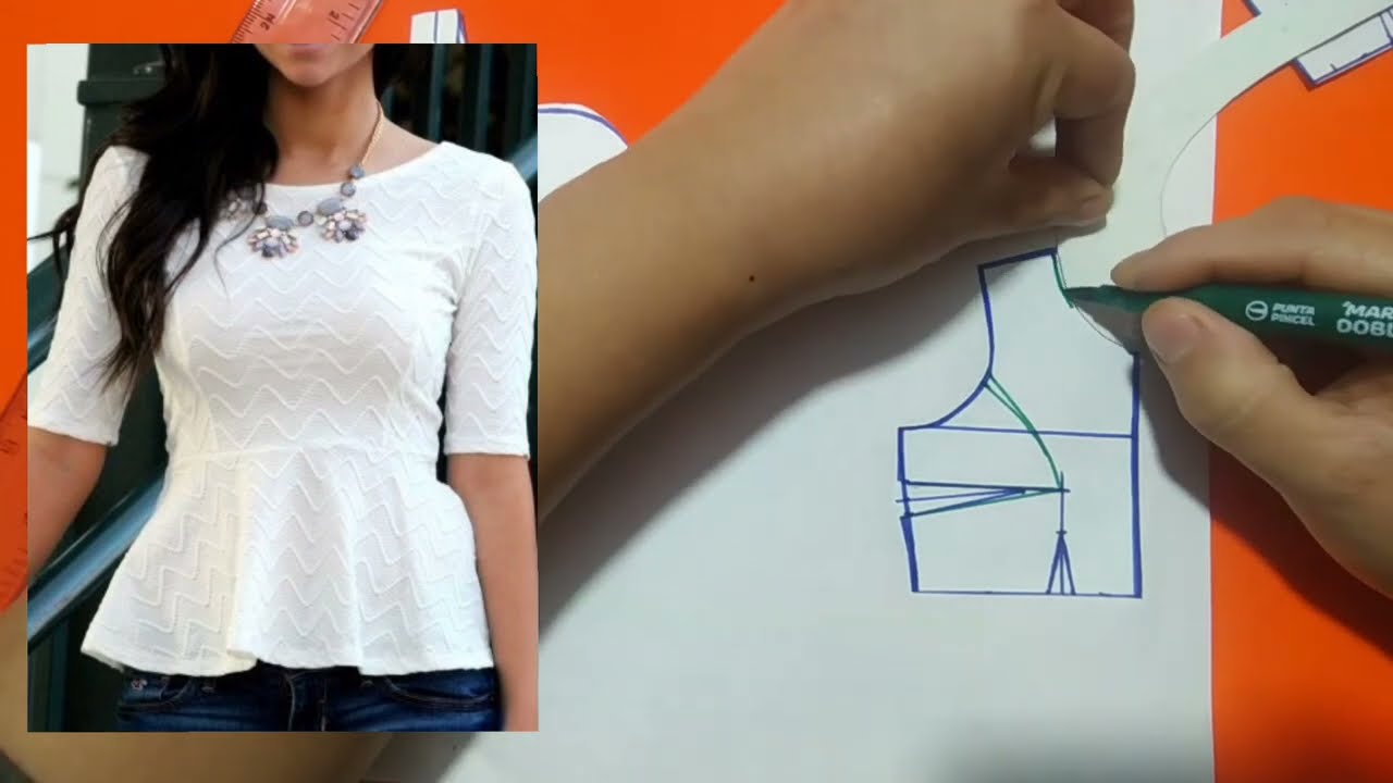 BLUSA PEPLUM corte princesa y vuelo en la cadera / costura fácil ✂️✂️✂️✂️👗👗👗👗 #costurafacil #costura