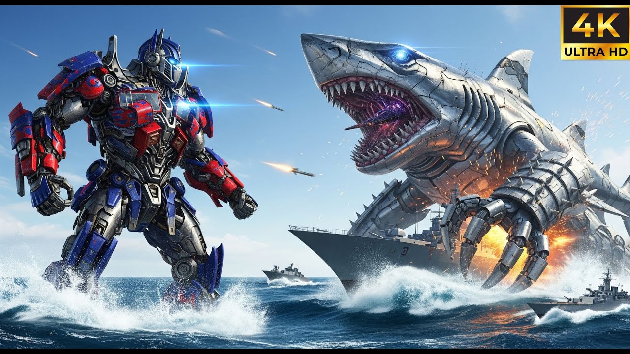 🔥Optimus Prime vs Decepticon Megalodon | The Great Battle on the Ocean – Episode 15