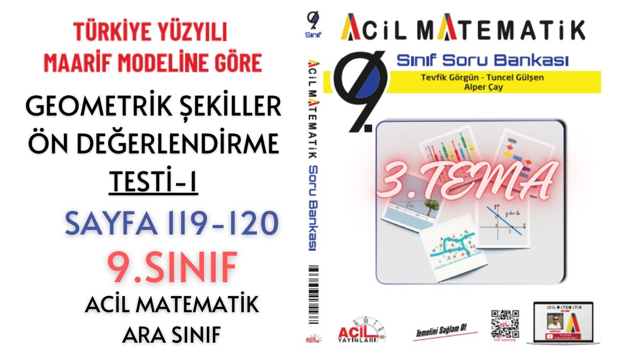 9.Sınıf Soru Bankası 3.TEMA Geometrik Şekiller Ön Değerlendirme Testi-1 (Sayfa 119-120)