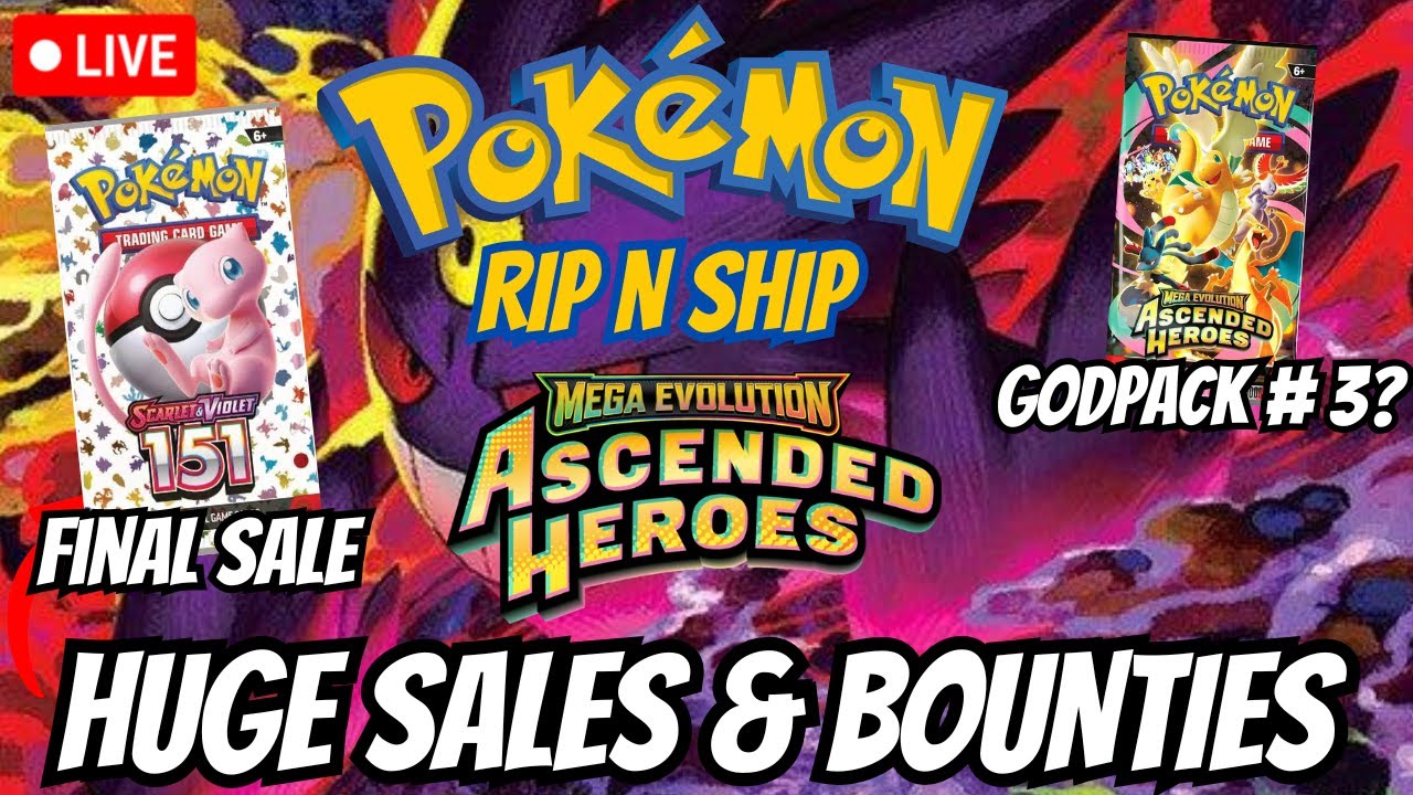 LIVE Pokemon RIP N SHIP! HUGE SALES & BOUNTIES!