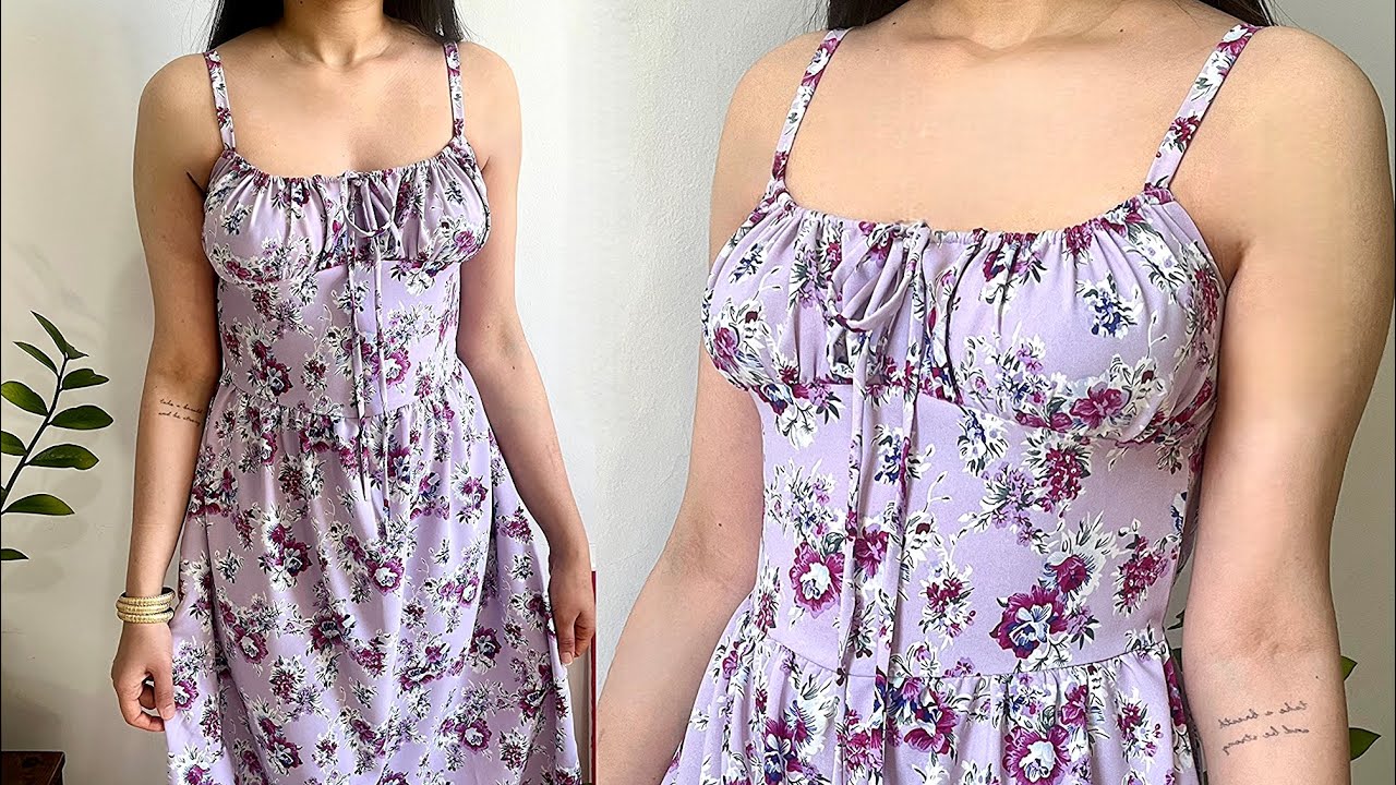✅How To make beautiful dress with only 1 Meter fabric  without pattern 💥✂️