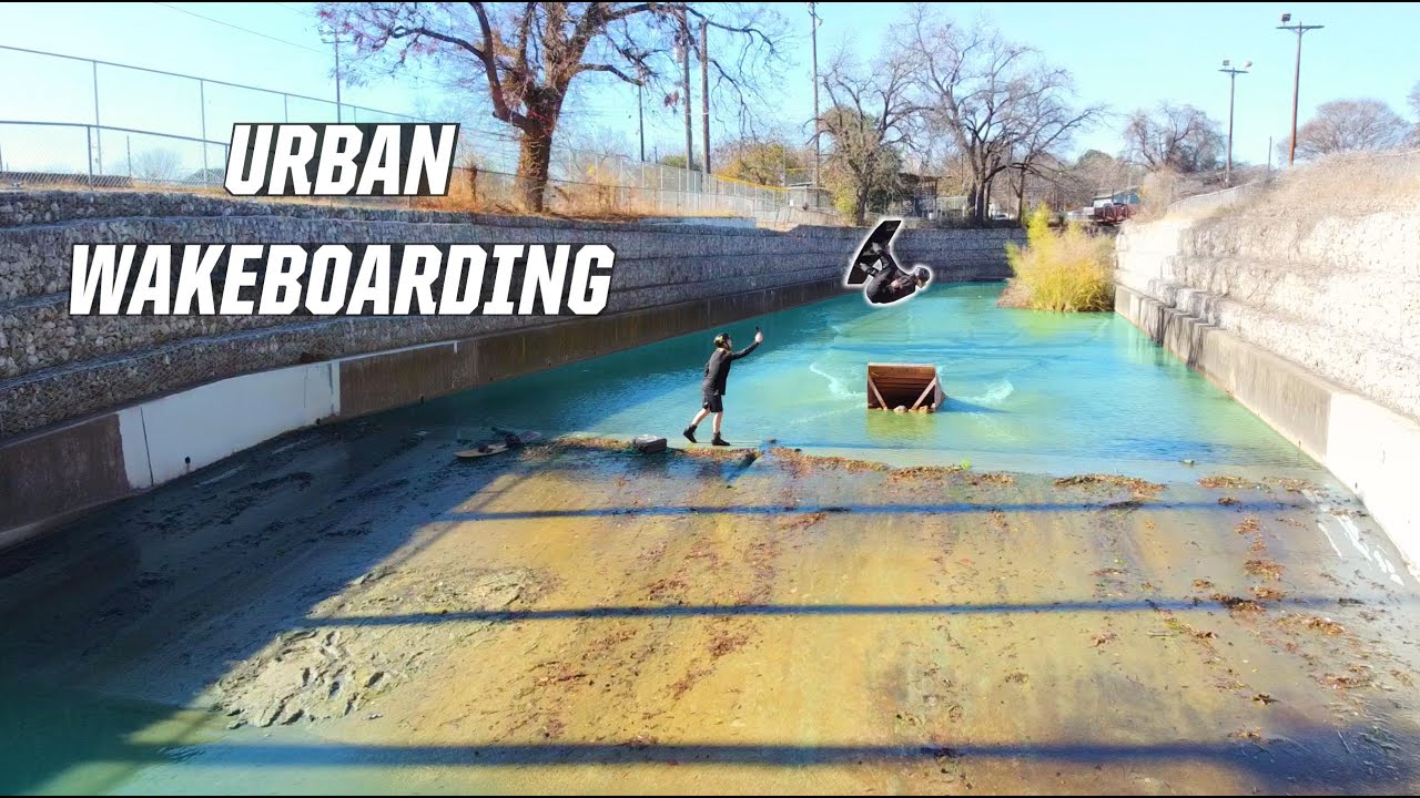 URBAN WAKEBOARDING! - AUSTIN TEXAS - WINCHING - WAKEBOARD